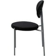 thumbnail image 4 of LeisureMod Euston Modern Velvet Dining Kitchen Side Chair with Powder Coated Grey Steel Frame, Set of 2 (Black), 4 of 11