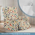 thumbnail image 2 of SCRAWLGOD Colorful Leaf Print Recliner Slipcover-Stretch Soft Slip Reclining Chair Slipcovers, 4-Pieces Furniture Protector for Recliner with Pocket Fitted Sofa Couch Cover, 2 of 7