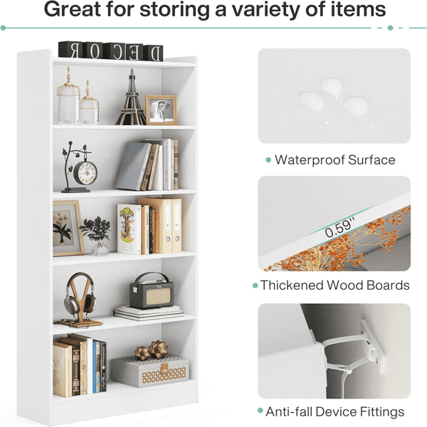 71.7" Narrow Tall 12-Cube Bookcase, 6-Tier Open Shelves, 2-Way Installation, 30lbs/Cube for Home, Office, Classroom