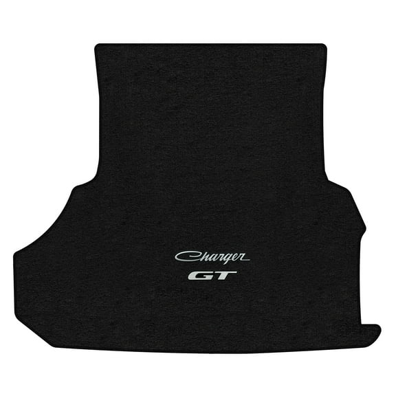 Lloyd Mats LogoMat Custom-Fit Carpet Trunk Mat for 2018-2023 Dodge Charger w/Subwoofer, Charcoal