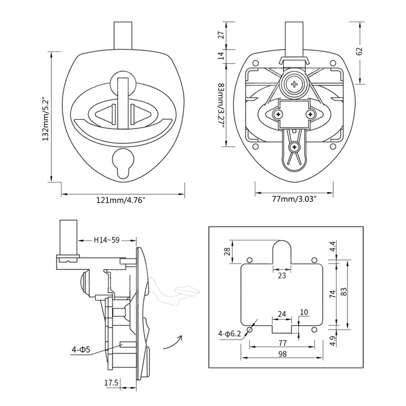 Replacement Lock and Keys Motorhome Trailer Cabin Door Lock Cabinet Lock Drawer Lock Waterproof Security Lock