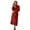Wine, variant on UJNDER Soft Flannel Hooded Bathrobe for Long Loungewear with Belt Cozy Winter Kimono Robe and Sleepwear Garment Robes for Women XL