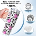 thumbnail image 3 of Fuzoiu skull with hearts Print 40OZ Ice Bully Stainless Steel Insulated Cup with Handle and Straw - Perfect for Travel and Sports, 3 of 8