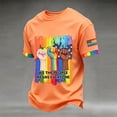 thumbnail image 2 of GrmtClth Mens We the People Means Everyone Shirts Pried Rainbow Flag Pattern Tops Equality Short Sleeves Tee Breathable Crew Neck Clothes Orange XL, 2 of 4