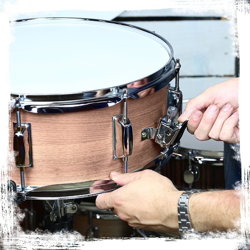 Oak Wood Snare Drum by Griffin PVC on Poplar Wood Shell 14 x 5.5 Percussion Musical Instrument with Drummers Key for Students & Professionals|8 Tuning Lugs & Deluxe Snare Strainer Oak Wood Snare Drum by Griffin PVC on Poplar Wood Shell 14 x 5.5 Percussion Musical Instrument with Drummers Key for Students & Professionals|8 Tuning Lugs & Deluxe Snare Strainer