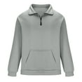 thumbnail image 3 of SYMOID Hoodless Sweatshirt Men Fall and Winter Fleece Sweatshirt Pullover with Pocket Zip Up Clothes for Men Plain, 3 of 8