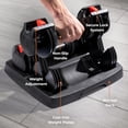 thumbnail image 3 of Lifepro 15lb Adjustable Free Weights Dumbbell Sets with Rack For Strength Training, Set Of 2 For Muscle Building - Hand Weights For Home Gym, 3 of 8