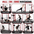 thumbnail image 5 of Foldable Power Rack Cage,1200 LBSWall Mounted Squat Rack, 5 Adjustable Modes, Functional Trainer for Space Saving Home Gym with 1000 LB Weight Bench and Barbell ,Red, 5 of 9