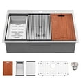 thumbnail image 4 of PROOX 30'' Single Bowl Stainless Steel Drop-In Kitchen Sink with 2 Faucet Holes, 4 of 6