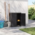 thumbnail image 5 of vidaXL Outdoor Storage Cabinet Black Polypropylene 38 x 14 x 65 in, 5 of 93