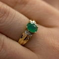 thumbnail image 6 of 14k Yellow Gold Oval Emerald And Diamond Ring, 6 of 8