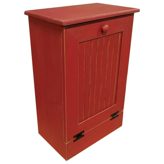 Contemporary Home Living 30.25" Distressed Burgundy Tilt Out Trash Bin