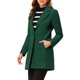 thumbnail image 4 of Abrigo largo clásico de mujer con solapa muesca y mangas largas XS verde oscuro, 4 of 7