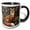 Black/White, variant on 3drose, Fox William Morris Style Woodland Botanical Floral Green Red Animal, 11oz Mug