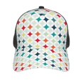 thumbnail image 3 of Zufioo Colorful Geometric Print Mesh Baseball Cap, Adjustable Sport Travel Hat Accessory for Men and Women, 3 of 7