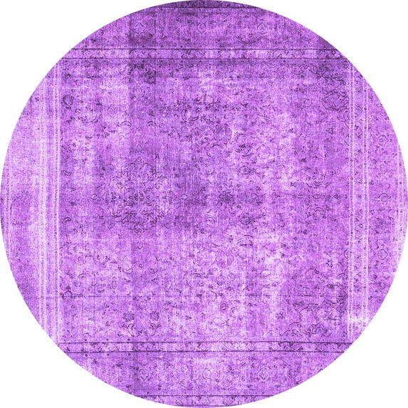 Ahgly Company Indoor Round Persian Purple Traditional Area Rugs, 4' Round