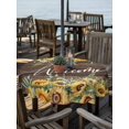 thumbnail image 2 of Outdoor Tablecloths with Umbrella Hole & Zipper, Sunflower Round Tablecloth 54 Inch, Yellow Summer Botanical Wooden Farmhouse Waterproof Table Cloth, Patio/Pool/Picnic Table Covers, 2 of 8