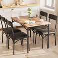 thumbnail image 3 of QinaQin Kitchen Table Set with Chairs, 5 Piece Dining Set for 4 with Metal and Wood Rectangular Table and 4 Upholstered Chairs, 3 of 7