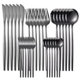 thumbnail image 1 of PENGXIANG Western Cutlery Set 36 Piece Tableware Set Stainless Steel Dinnerware Black Spoon Fork Knife Dinner Set Complete Home Flatware, 1 of 5