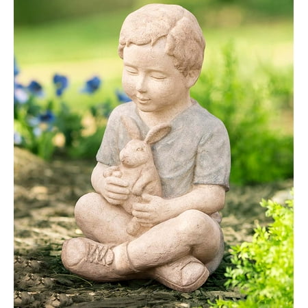Problem Solvers Outdoor Statues Boy Holding Rabbit Garden Statue Problem Solvers Outdoor Statues Boy Holding Rabbit Garden Statue