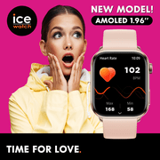 ICE-WATCH - Ice Smart 2.0 - Square Rose-Gold Connected Watch with Metal Strap - 023331 (1.7 Inches) - iOS, Android Water Resistant Smartwatch - Bluetooth, Pedometer, Games