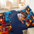 thumbnail image 4 of Erosebridal Cartoon Fire Truck Bedding Comforter Set for Kids Boys, , Navy Reversible, 7 Pieces, 4 of 6