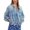 Blue, variant on Jane Wardrobe Oversized Washed Denim Bomber Jacket for Women, Crew Neck Zip Up Long Sleeve, Casual Light Blue Outerwear, 1 Piece, S-XL