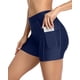 thumbnail image 1 of Dnzceghtig Charmo - Bañador para mujer con bolsillos, pantalones cortos de tabla sólida, pantalones de natación Boyleg L, 1 of 5