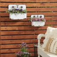 thumbnail image 3 of DecMode White Metal Sink Indoor Outdoor Wall Planter with Bronze Hardware and Distressed Accents, Set of 2 17", 13"W, 3 of 17