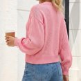 thumbnail image 7 of TGSLY Women's Tie Front Bow Cardigan Sweaters Lightweight Soft Crew Neck Long Puff Sleeve Knit Tops Loose Causal Solid Color Cropped Cardigans M, 7 of 7
