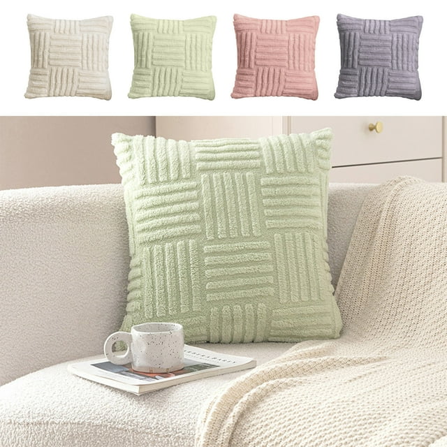 Breathable Removable Pillow Cover with Hidden Zipper - Soft Solid Color Cushion Case for Sofa, Bed & Decor