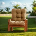 thumbnail image 3 of SHANNA Outdoor Chair Cushions, 2 Pack Tufted Thicken Waterproof Patio Chair Pad Wicker Chair Seat Cushion with Non-Slip Ties for Outdoor Furniture, Khaki, 3 of 12
