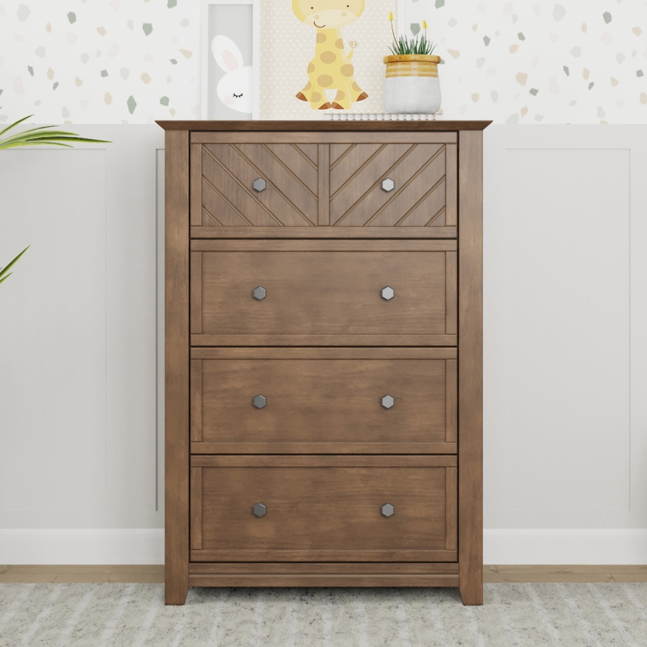 Child Craft Atwood Crib, Dresser & Chest Nursery Set, 4-in-1 Convertible Crib, Cocoa Bean Brown, 3-Piece Nursery