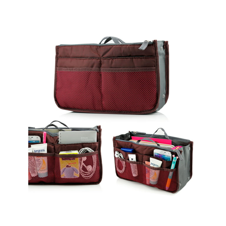 Gearonic Lady Women Travel Insert Organizer Compartment Bag Handbag Purse Large Liner Tidy Bag - Red