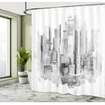 thumbnail image 4 of Ambesonne NYC Scene Shower Curtain, Watercolor Composition, 69"Wx84"L, Dark Grey Pale Taupe, 4 of 4