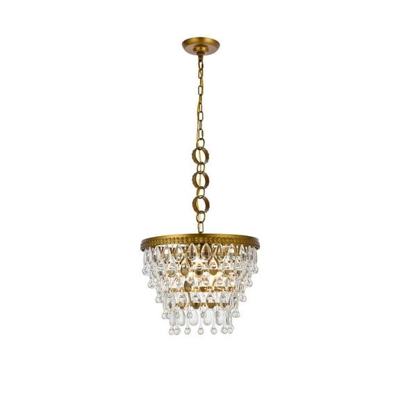 Nordic 4 lights brass pendant