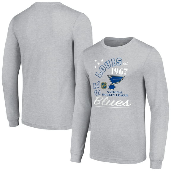 Men's Starter Heather Gray St. Louis Blues Arch City Theme Graphic Long Sleeve T-Shirt