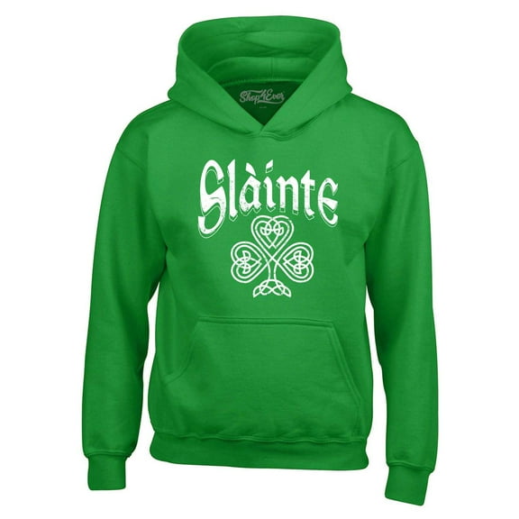 Shop4Ever Men's Slainte Celtic Knot Irish Scotish Toast Cheers Hooded Sweatshirt Hoodie XXX-Large Irish Green