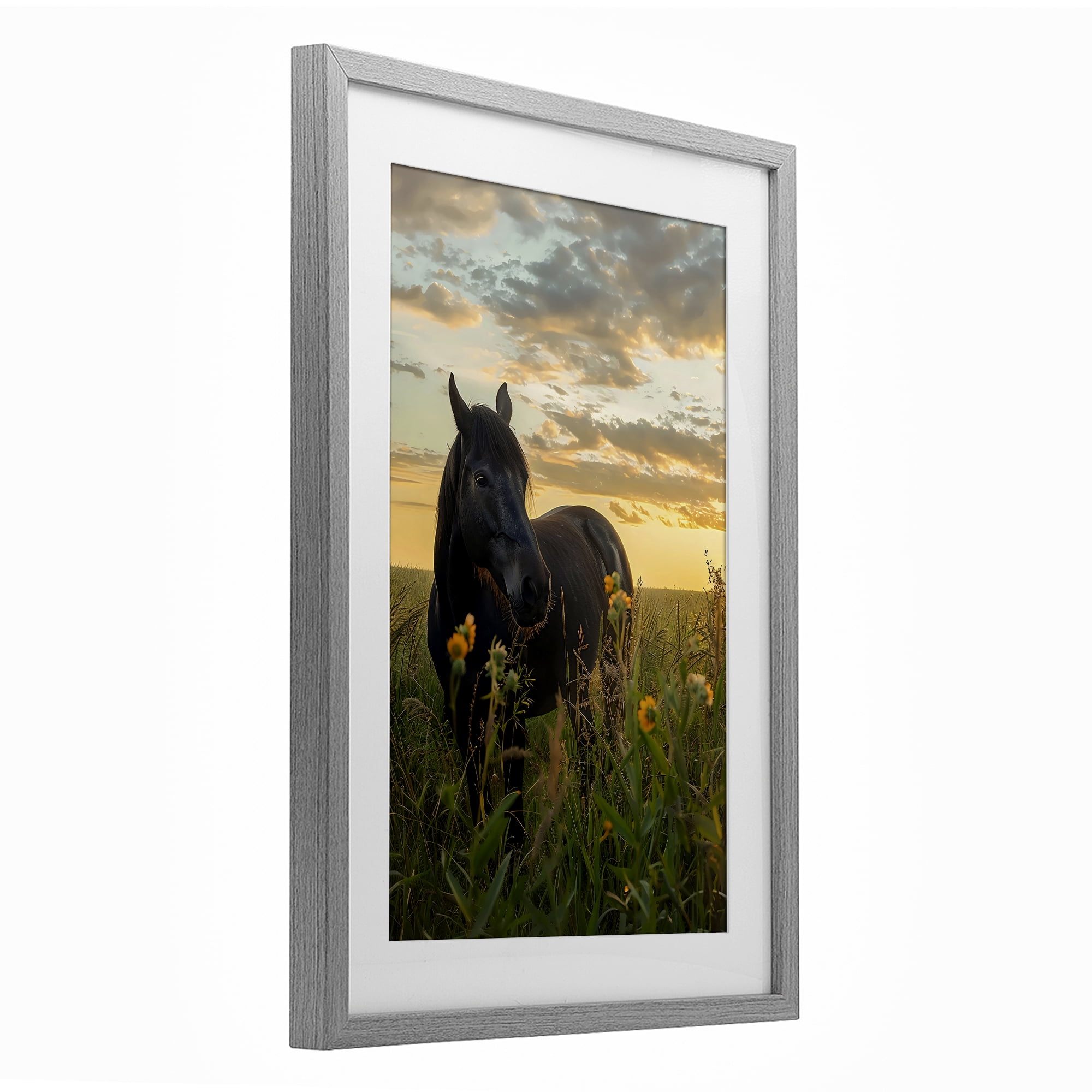 Stupell Industries Standing In Field Of Flowers Gray Framed Print Under Glass, design by Creative Studio