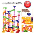 thumbnail image 4 of Rupoun 105 Pieces DIY Construction Marble Race Run Maze Balls Track Building Blocks Set Educational Toy for Kids, 17.72 inches / 45 cm Height[cite: 1], 4 of 9
