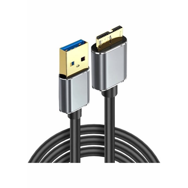 High-Speed 1M USB 3.0 Male to Micro USB Data Cable - Universal for External Hard Drives, Hard Drive Enclosures, Laptops & Mobile Devices - Durable High-Speed Transfer Cord for Personal/Professional