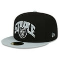 thumbnail image 3 of Men's New Era Black/Gray Las Vegas Raiders NFL x Staple Collection 59FIFTY Fitted Hat, 3 of 6