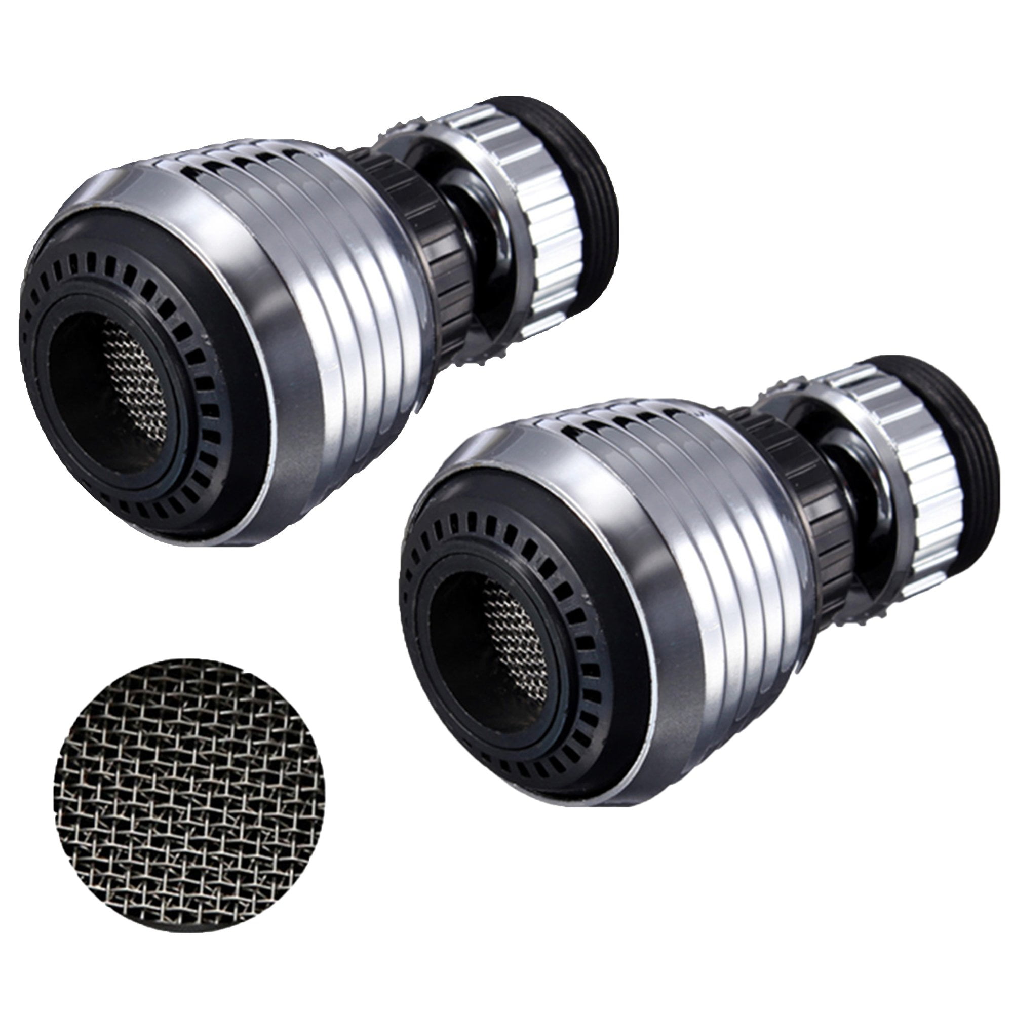 Wideskall 2-Pack 360 Rotate Swivel Dual Settings Nozzle Aerator Faucet Adapter Water Saving Tap