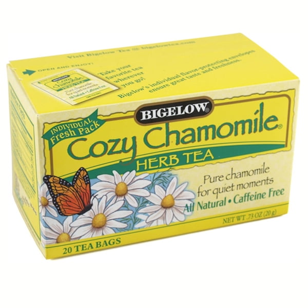 Bigelow Cozy Chamomile Herb Tea 20 Tea Bags 0.73 oz Boxes Single Pack