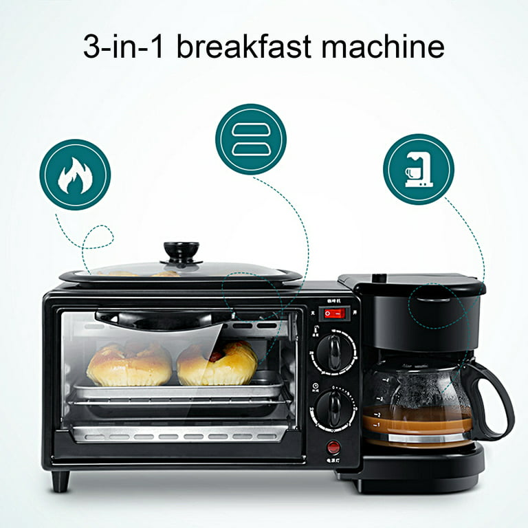 Bluethy 1 Set Electric Breakfast Machine 3-in-1 Safe 220V Double Heating  Pipe Toaster Household Supplies