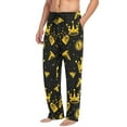 thumbnail image 5 of Cotton Mens PJ Pajama Pants Bottoms Waistband Sleepwear with Pockets Dollars Coin Crown, 5 of 7