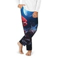 thumbnail image 2 of Wukai Artistic Moon Rose Print Teenagers' Pajama Pant Sleep Pajama Lounge Pant PJ Bottoms with Pockets and Button Fly(Available in Big & Tall)-Large, 2 of 6