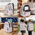 thumbnail image 3 of Xoenoiee Rainbow Heart Cloud Floral Print 3 PCS Girls Backpack School Bag and Lunch Box Set with Pencil Case for Middle School Teenage Heavy Duty Bookbag Back Packs Travel Laptop Bags Daypack, 3 of 6