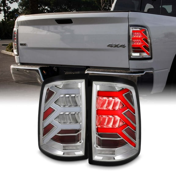 AKKON - Fits 2009-2018 Dodge Ram 1500 2500 3500 Truck [Full LED] ChromeTail Lights Pair Driver Left   Passenger Right