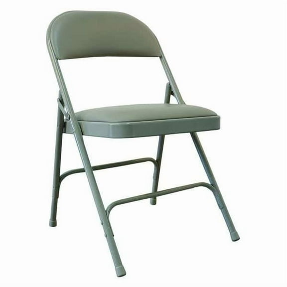 Manufacturer Varies Steel Chair with Vinyl Padded, Beige 2W158